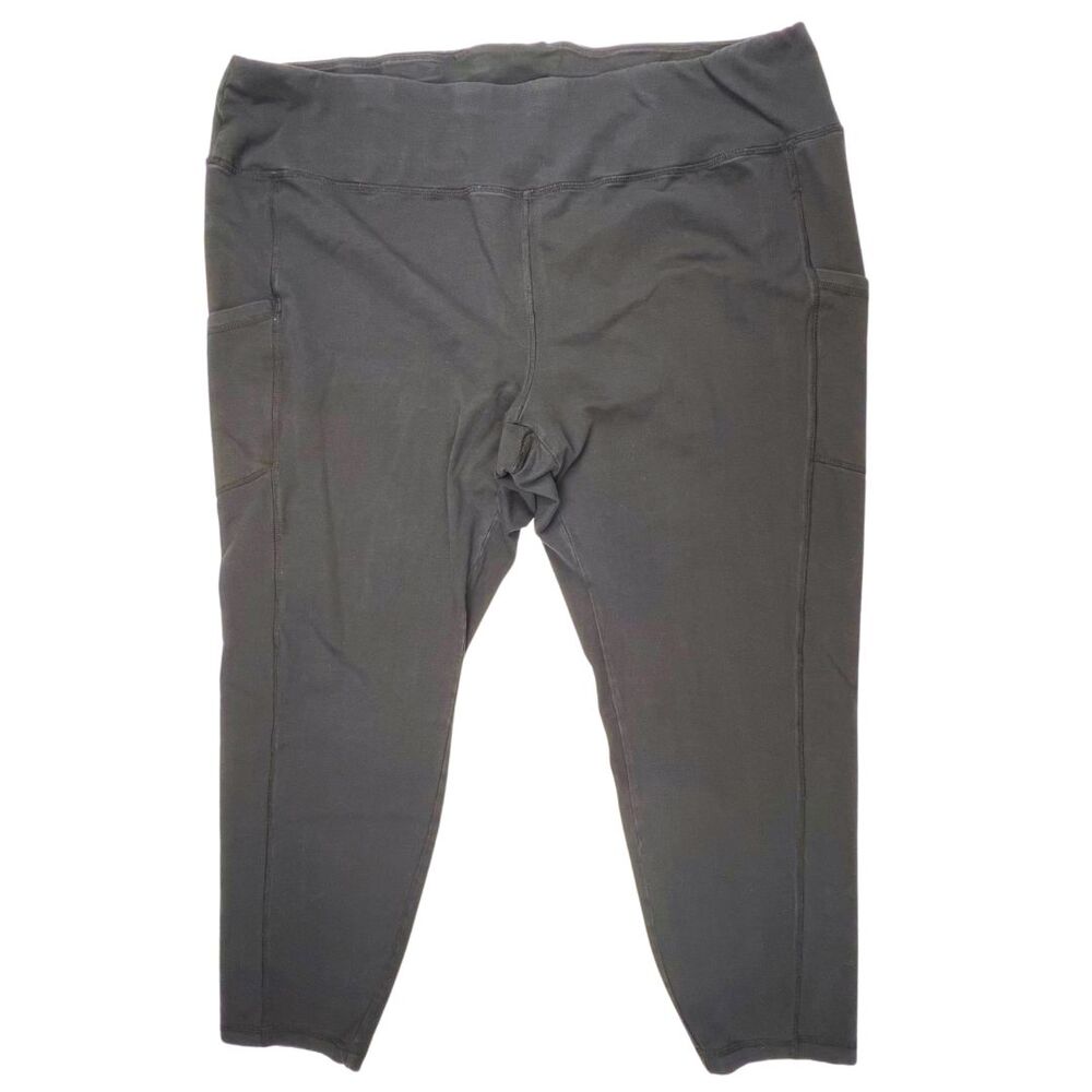 Zim & Zoe Leggings Womens 26 Black High Waisted Activewear Media Pockets Pants
